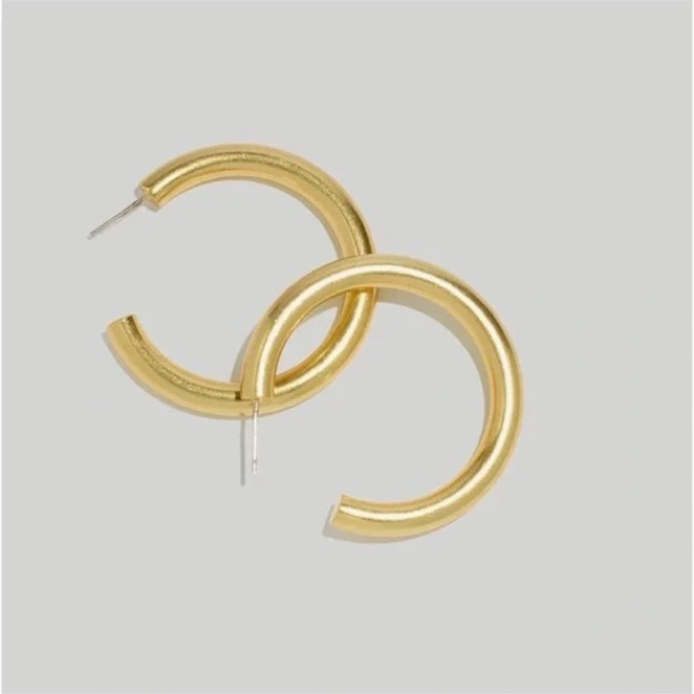 Madewell Chunky Large Hoop Earrings Vintage Gold
